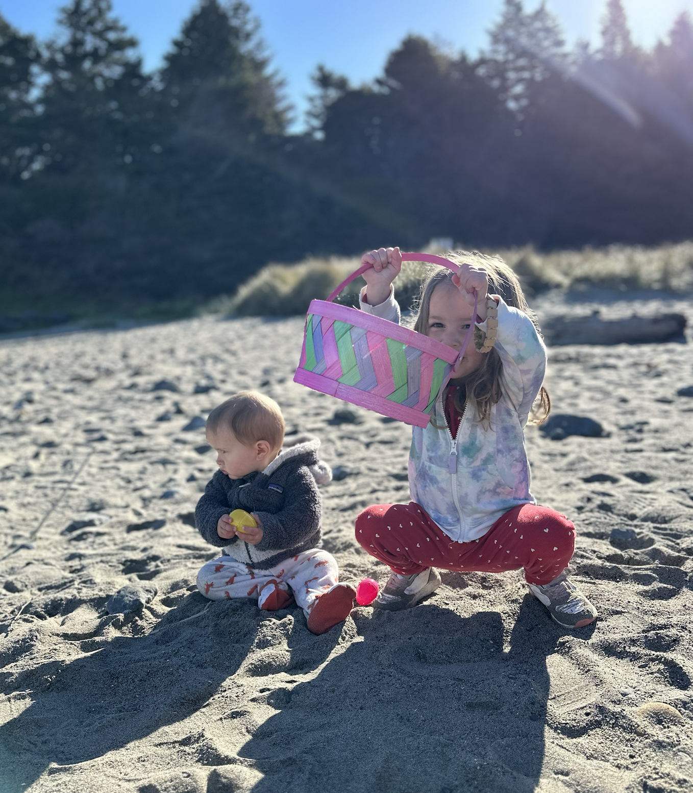 Easter egg hunt on the beach