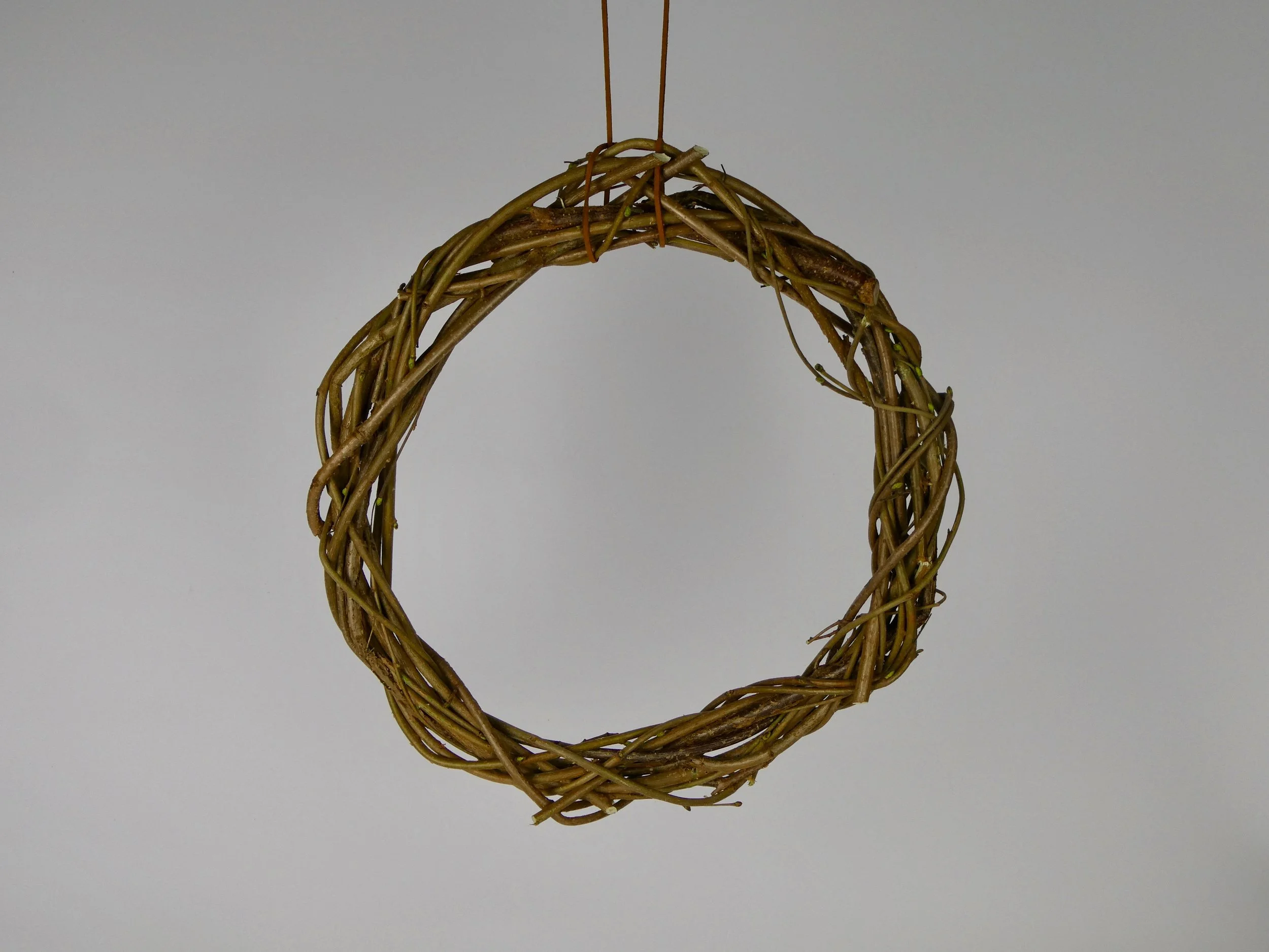A wreath base woven from Dormouse Wood Hazel