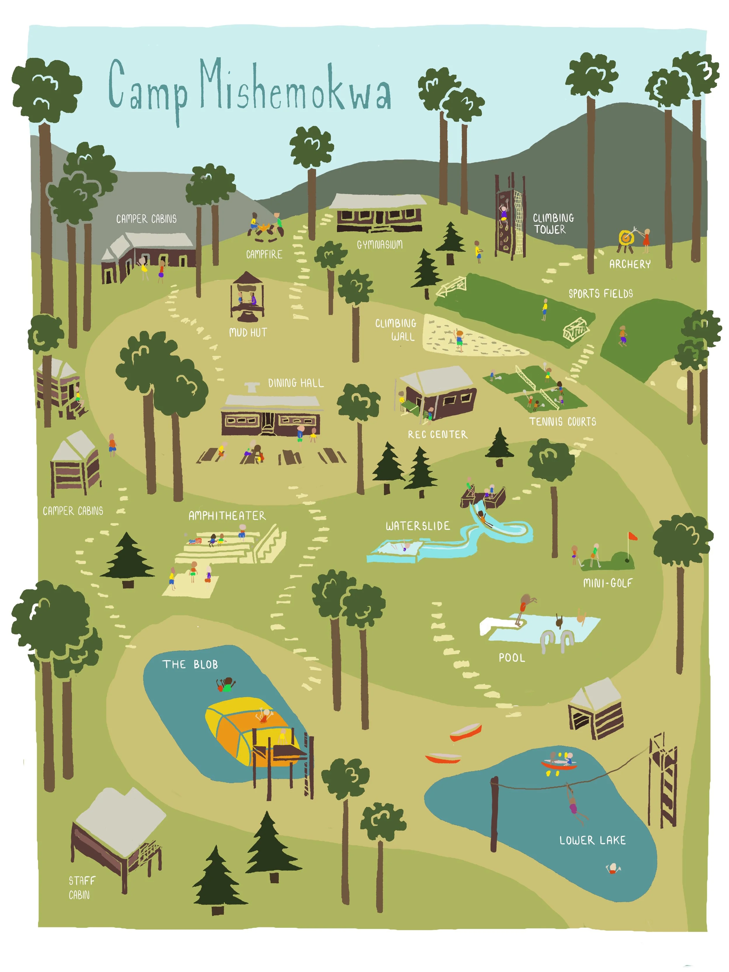 Camp Mishemokwa Illustrated Map