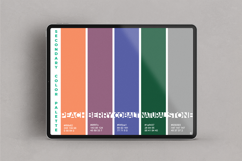 Solid Green Remedies Brand Book Secondary Color Palette Page