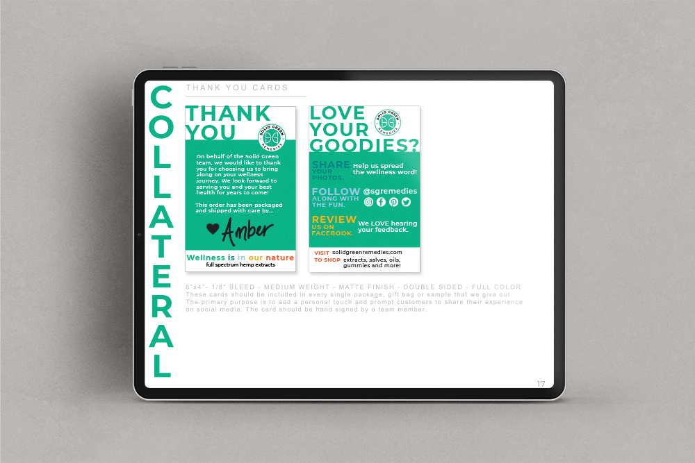 Solid Green Remedies Brand Book Marketing Collateral Page 2