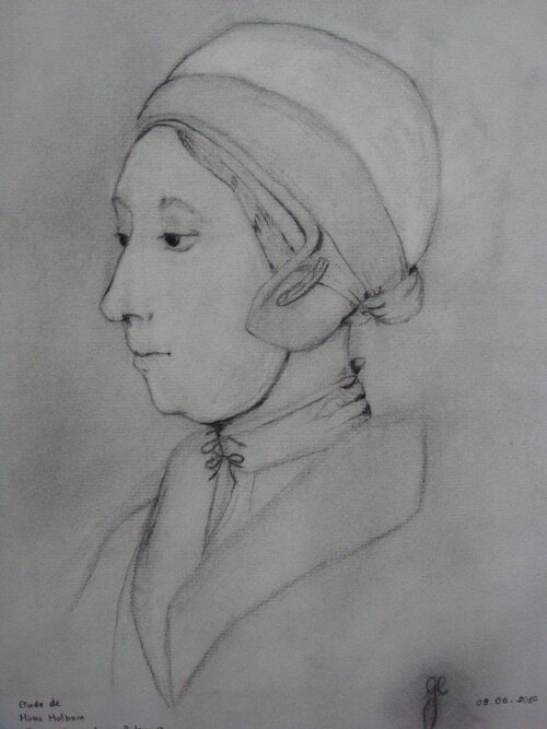 'Ann Boleyn' - fusain d'après l'oeuvre de Holbein
