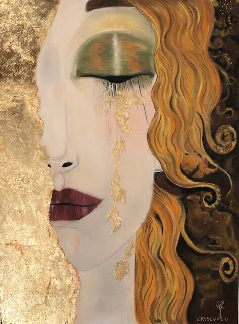 D'après l'ouvre de G. Klimt - 'Golden Tears' - Pastel 