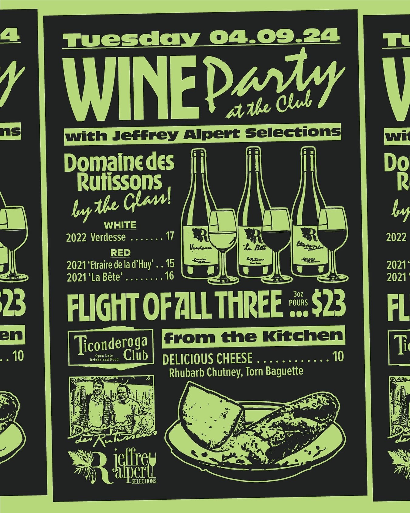 WINE PARTY TONIGHT: @jeffreyalpertselections will be at The Club with @rivegauchewineco to serve 3 bottles of @domainedesrutissons&rsquo; killer wines BY THE GLASS. @dbeezatl has some Delicious Cheese to pair! #TGIT indeed