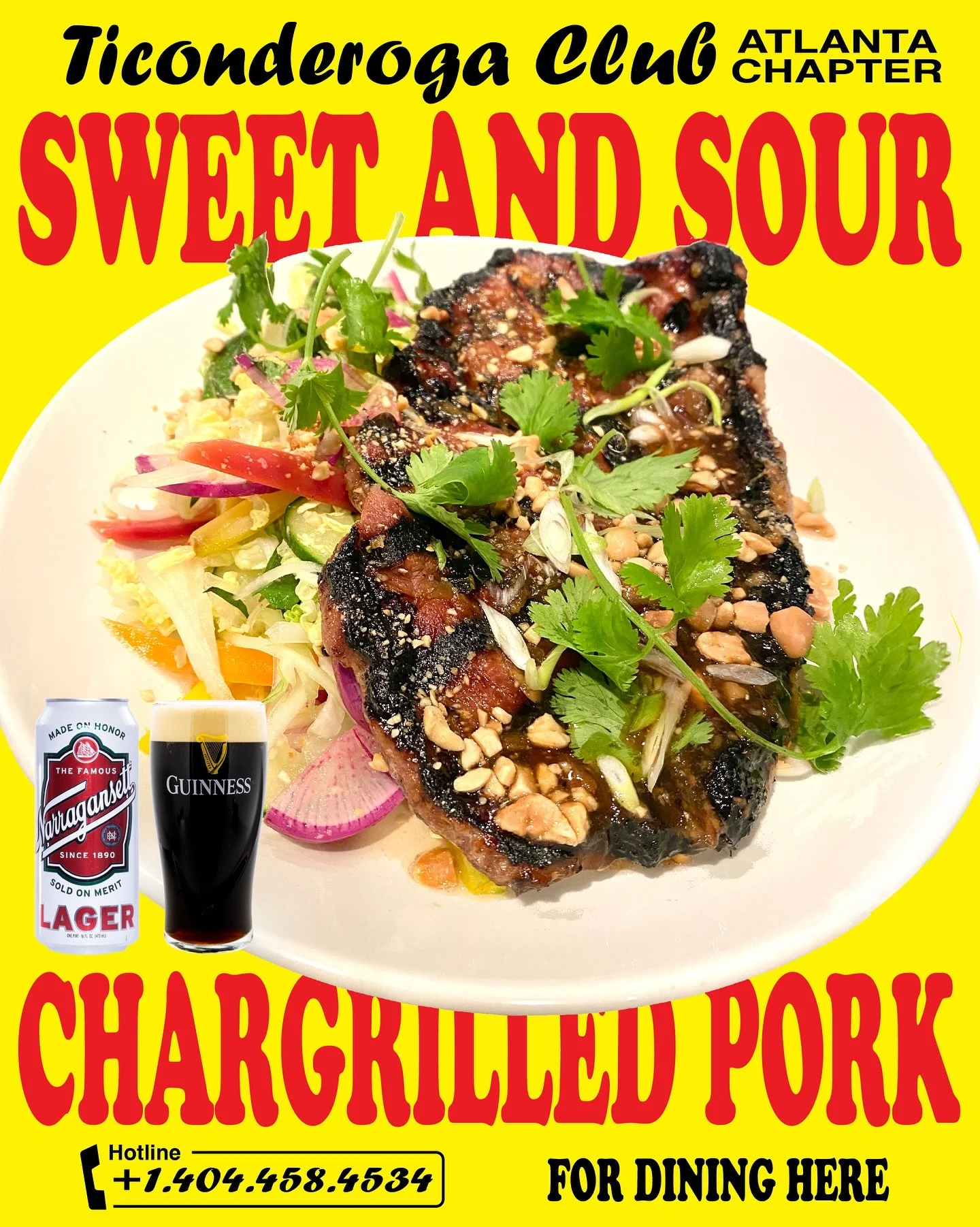 Sweet &amp; Sour Chargrilled Pork Steak - Green Papaya Salad - Nuoc Cham - Toasted Peanuts. #1 delicious dish! For dining here!