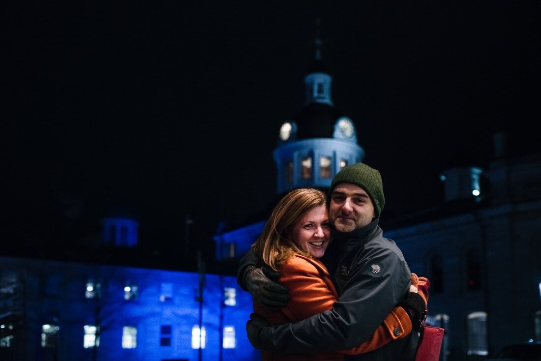  I had a cool night with this couple who won our second giveaway. I managed to take some photographs of them on a well-lit night in the city of Kingston. 