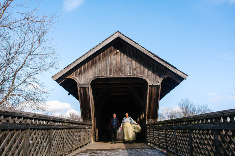love under the covered bridge in Guelph