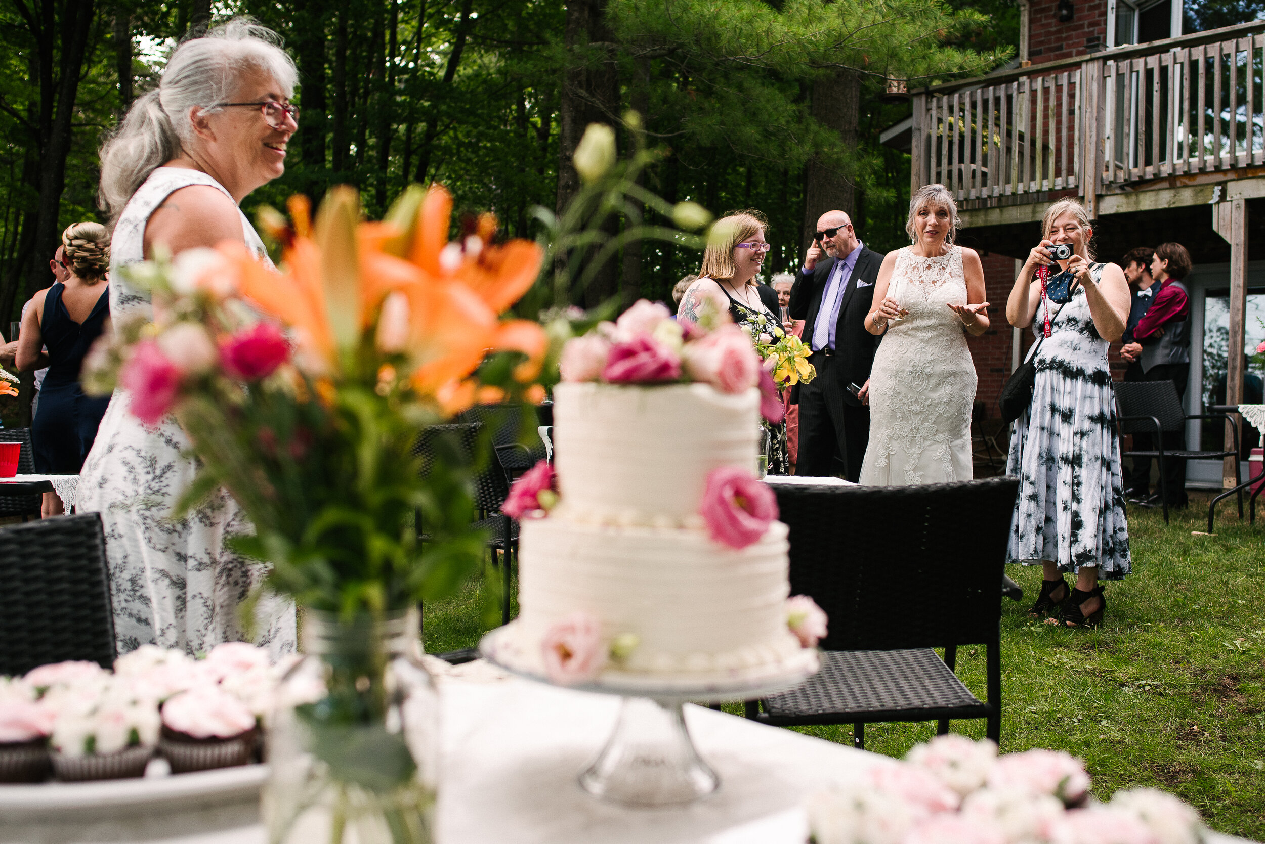 Wedding cake at wedding in Verona, Ontario