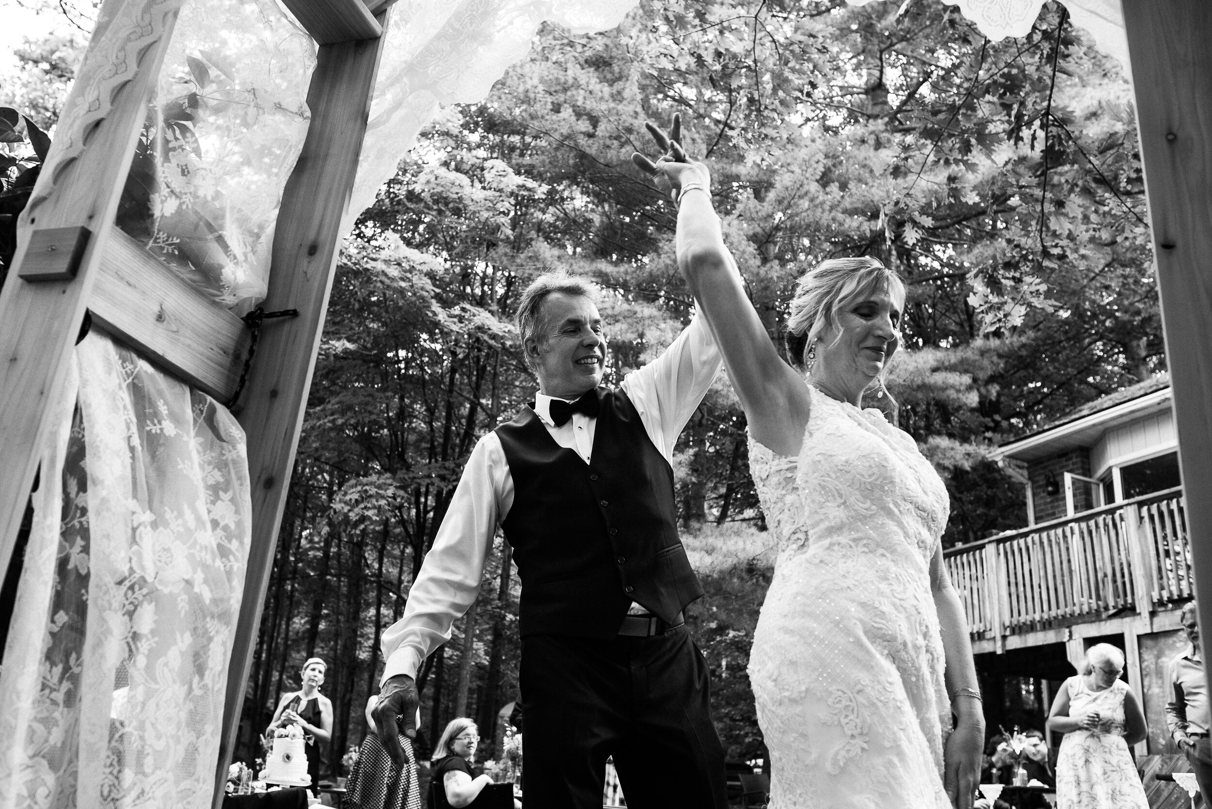 Bride and groom dancing at wedding in Verona, Ontario
