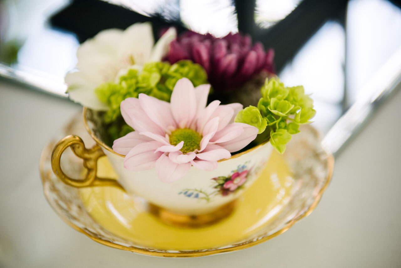 Decorative floral centrepiece at Ottawa wedding