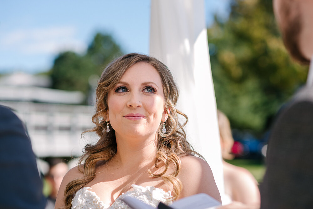 Bride portrait at the alter in Prince Edward County 
