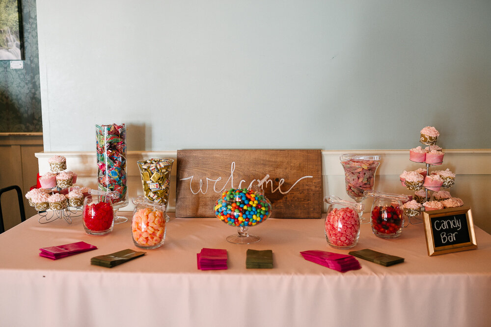candy bar at summer wedding in Prince Edward County 