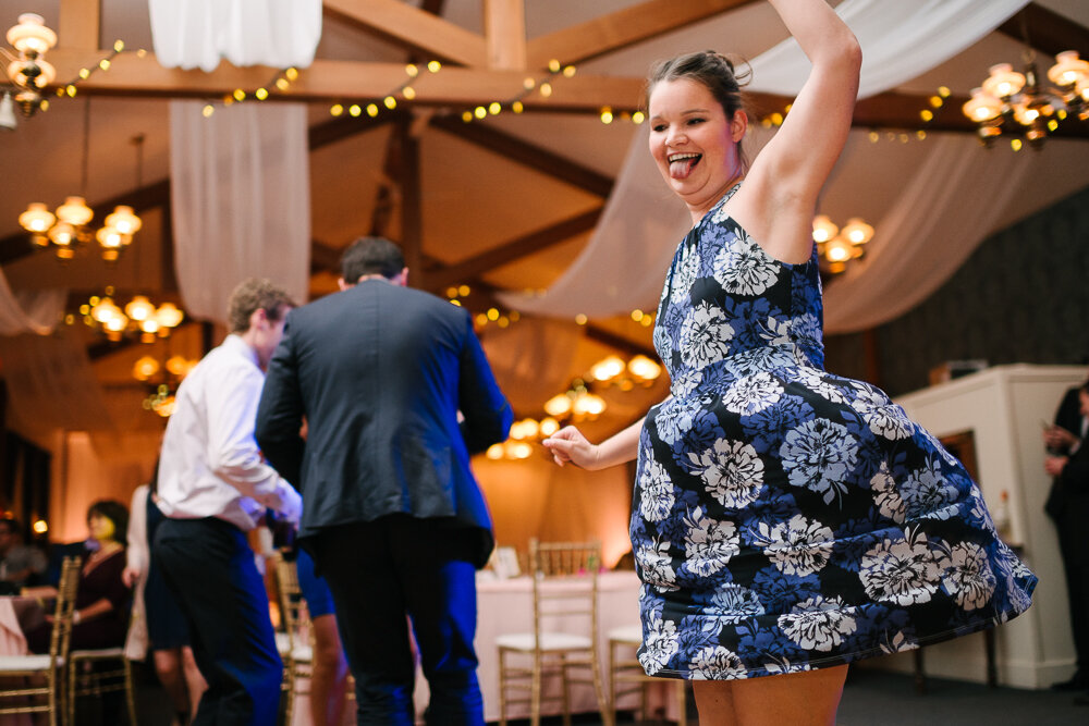 wedding reception at Isaiah Tubbs Resort guests dancing 