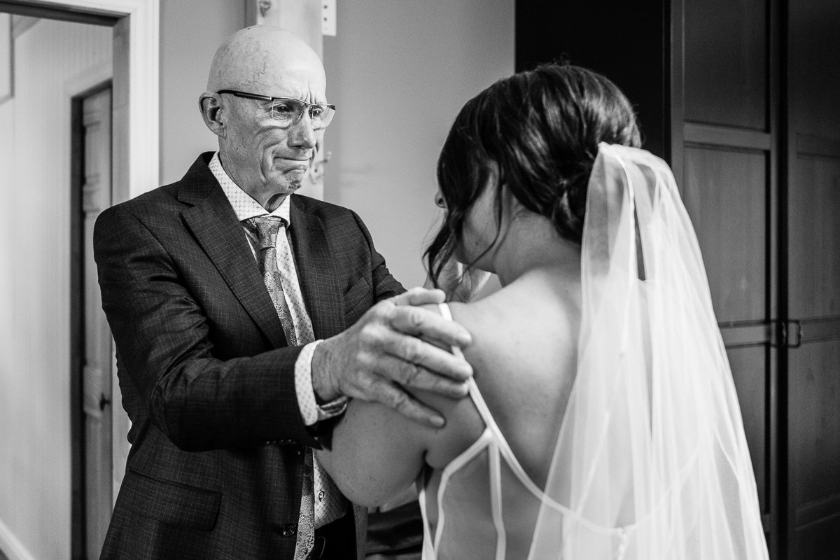 Bride with her father on her wedding day