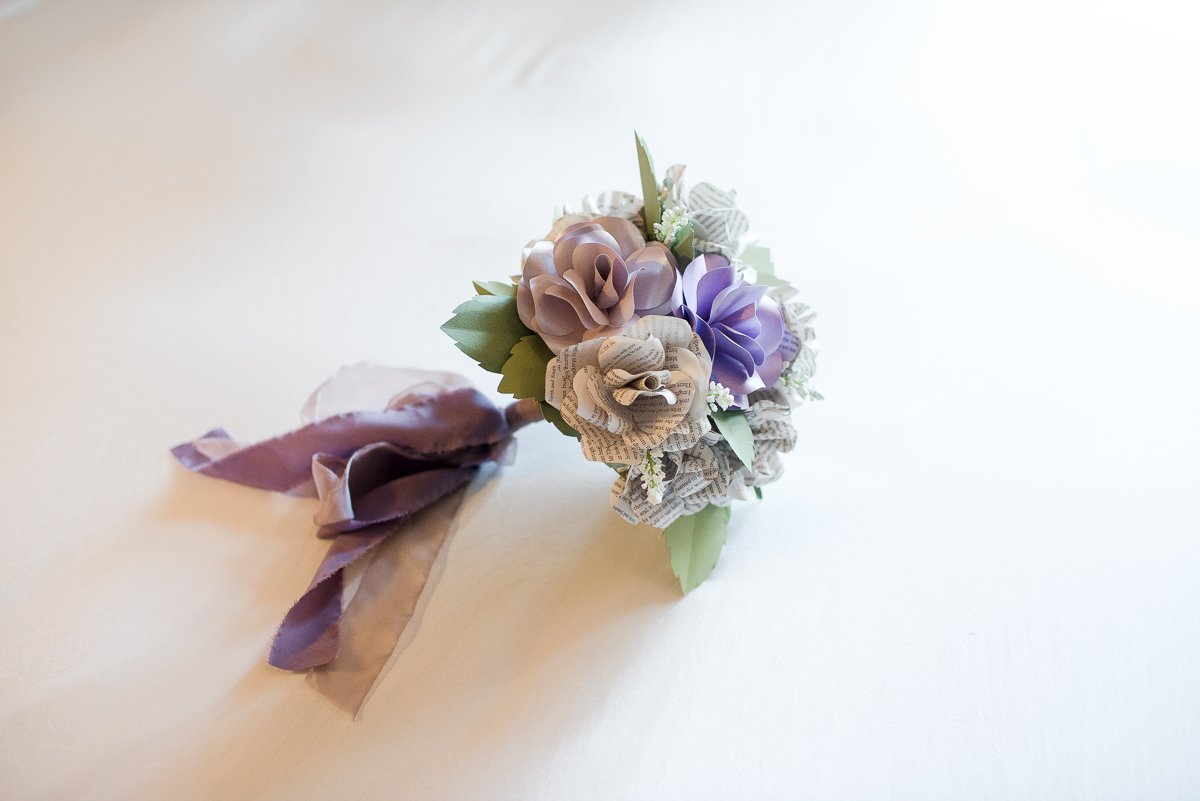 Beautiful artificial flower bouquet in wedding