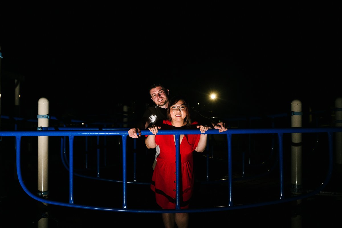 Couple at the park in the night