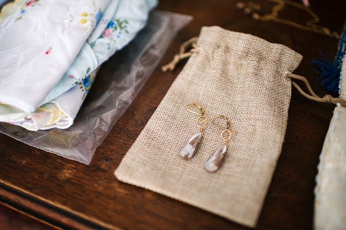 Earrings of the bride for the wedding day