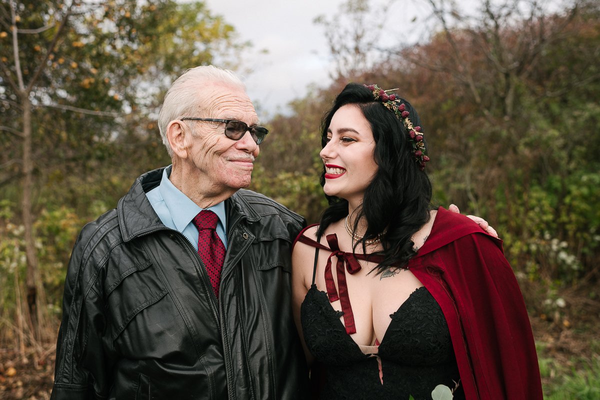 Bride with her grand father on her wedding