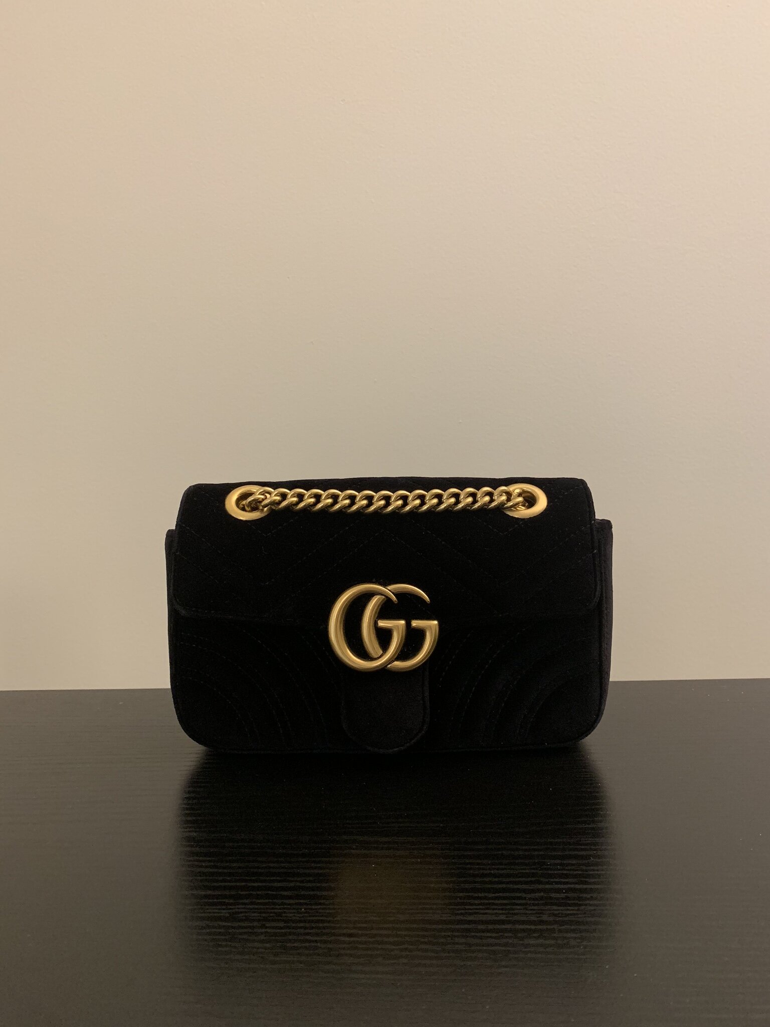 gucci marmont velvet wear and tear