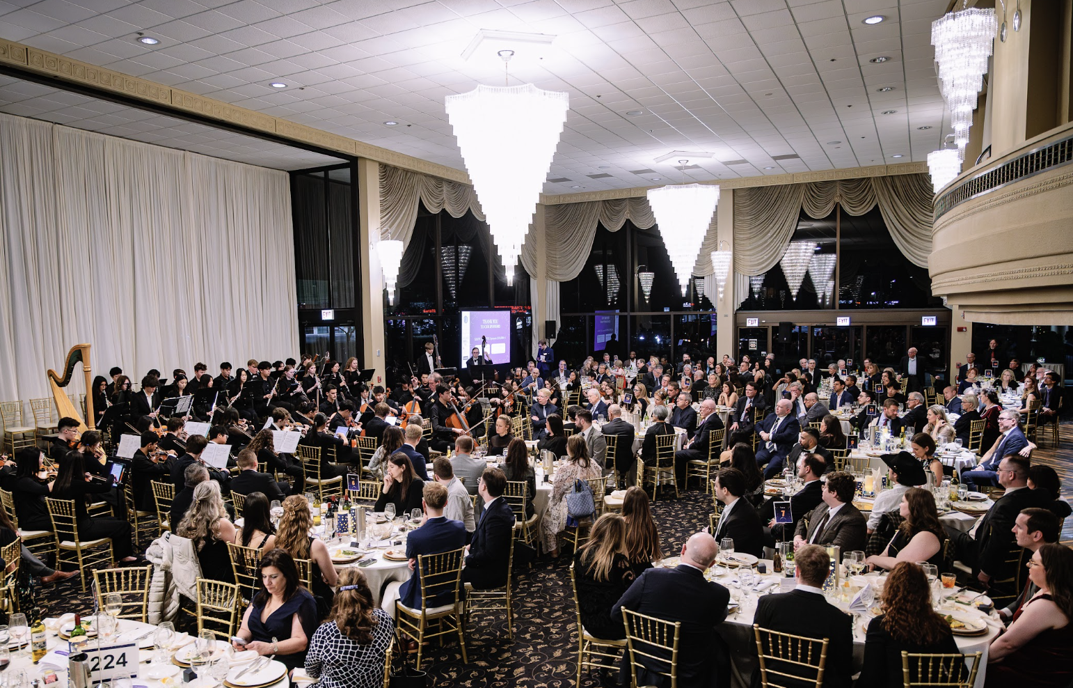 Ballroom full of benefit attendees