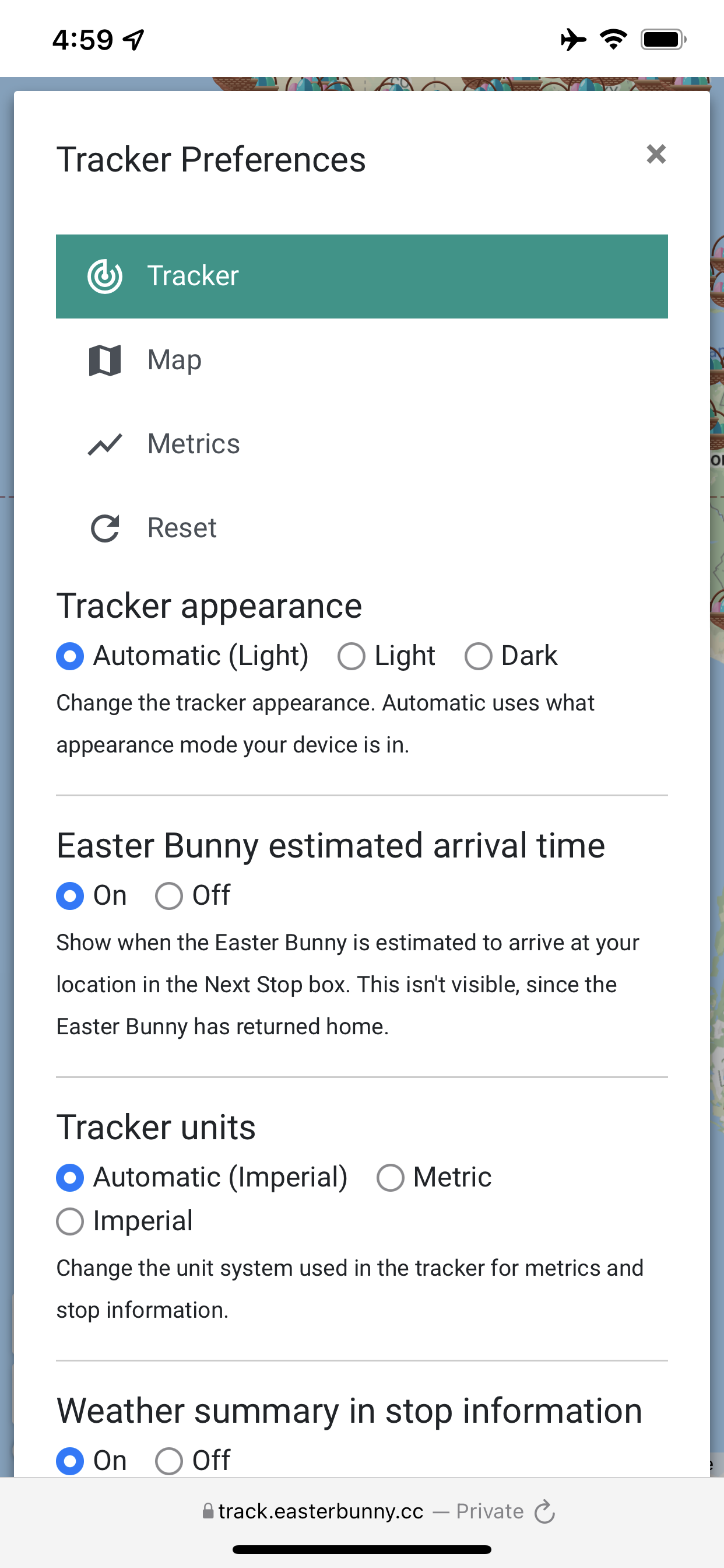  Here’s what the settings page looks like on mobile devices. The iconography really helps in these situations. 