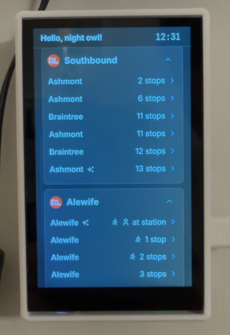  Bonus screenshot time for more MBTA Screen action pictures - here is living proof of the screen very much showing that it will tell you when the MBTA is having a meltdown.  This night, I wanted to take the train to go out, but the screen said hold o
