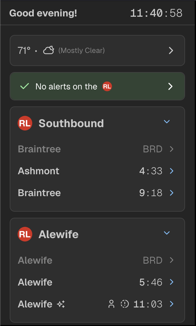  Seconds mode is inspired by the design of MTA countdown screens in New York (on the subway &amp; LIRR at Penn Station/Grand Central Madison), in which they show the time with seconds in the top right. This extends to the clock in the top-right, show