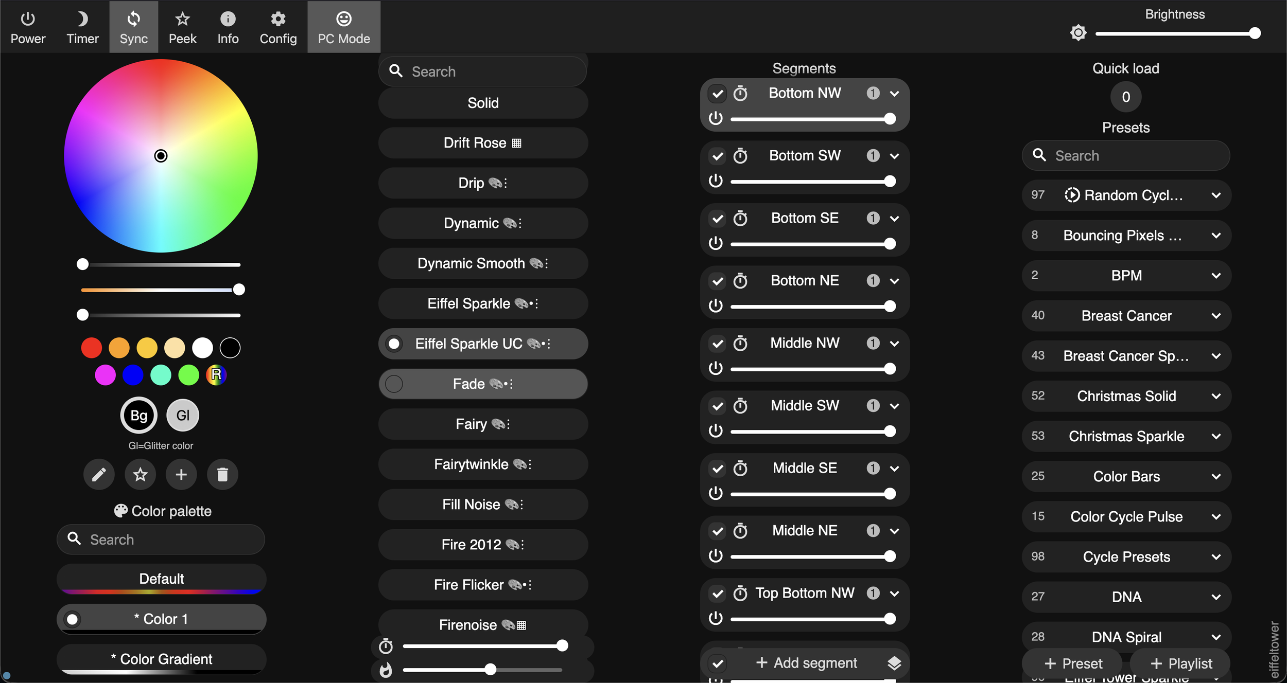  Later in the development of Eiffel Tower Control, I consulted the help of Claude to make a custom usermod for WLED to have my own Eiffel Tower Sparkle effect.  I found that the existing sparkle presets in WLED, while good, weren’t great. Most notabl