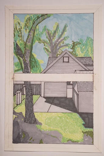  Andrew Wang, Reflections (Works in a Series), 2020, Marker and colored pencil on paper, 6” x 9”   