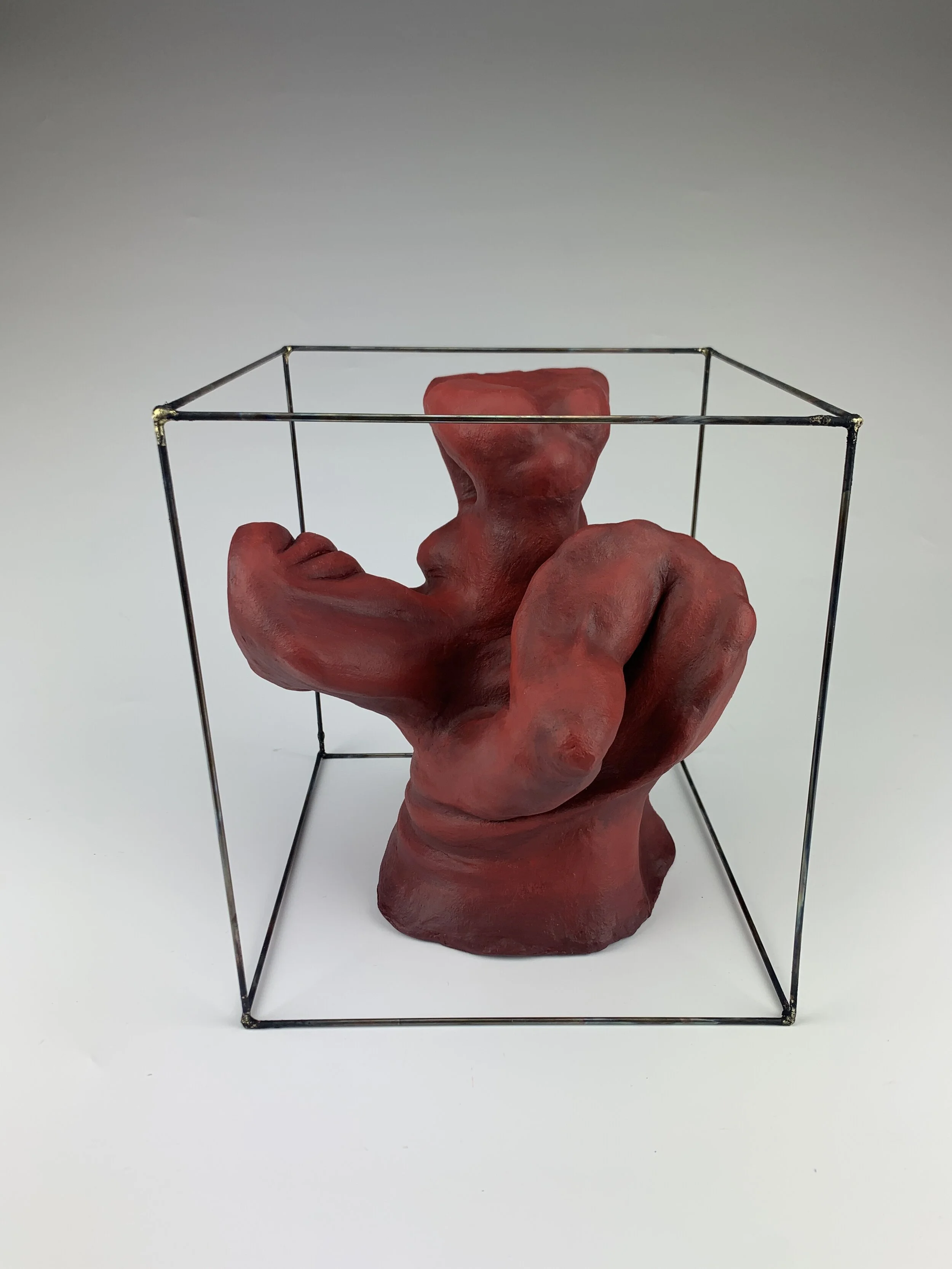  Zoë Scully,  Specimen , Clay, Latex Paint, Wire, 8½ x8x8,” 2021.  