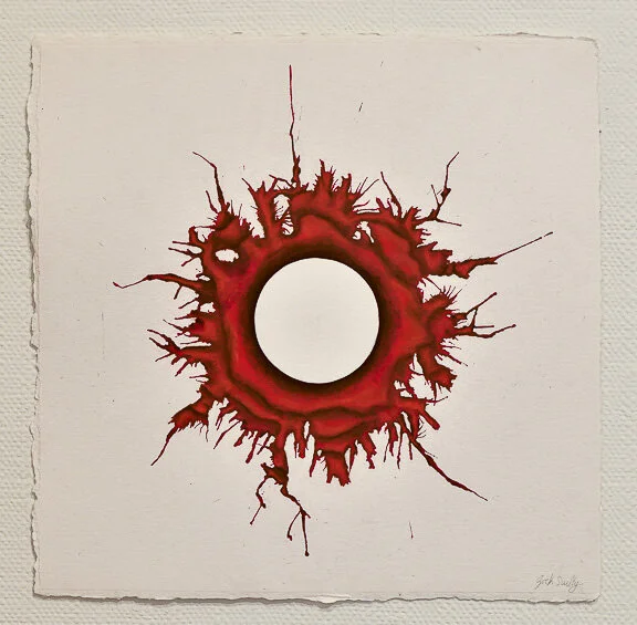  Zoë Scully,  Eyewall , 2021, Ink, Pastel, 23x23”  