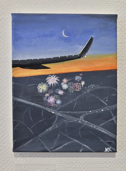  Katie Xu, Above the Fireworks, Acrylic paint, 2021.  
