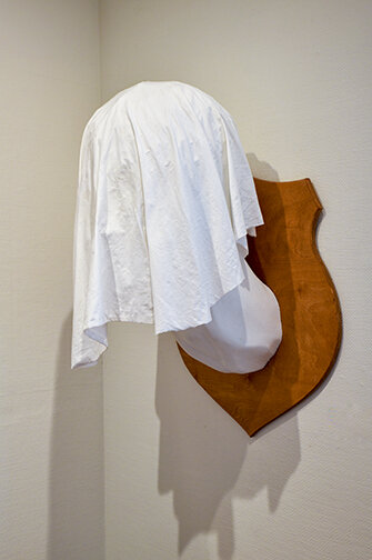  Holly Wei,  Butchered , Foam, Wood, Wire, Cloth, 2021.  
