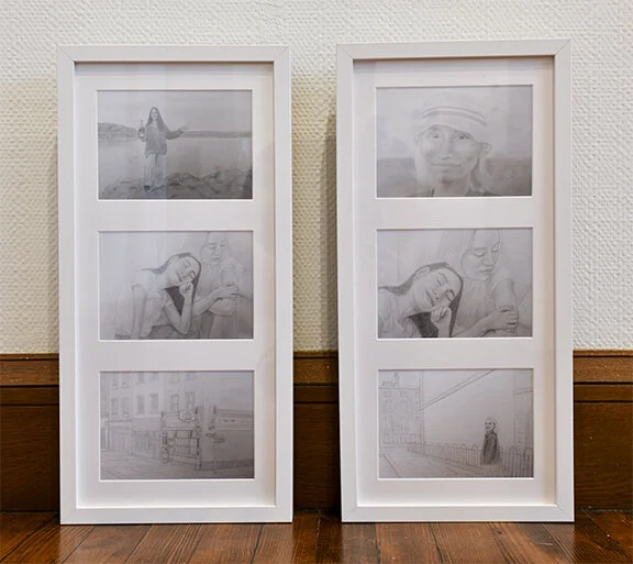  Claire Harkins,  Two , Graphite drawing on photo paper, 2021.  