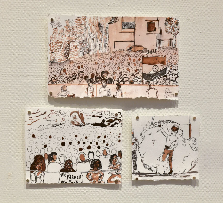  Isa Rosario-Blake,  No Farmers, No Food , Ink, 2021.  