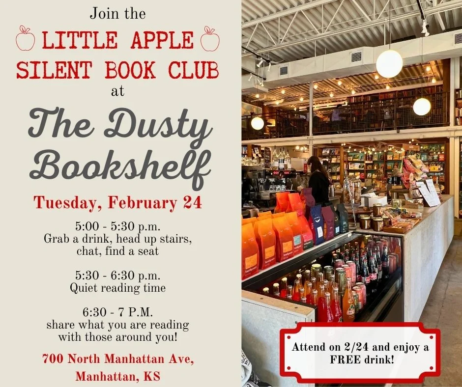 📚 Something new is happening and we are SO excited! 🍎✨

The Little Apple Silent Book Club and The Dusty Bookshelf are partnering to bring you a fantastic event on the last Tuesday of every month, and this Tuesday, February 24th is where it all begi