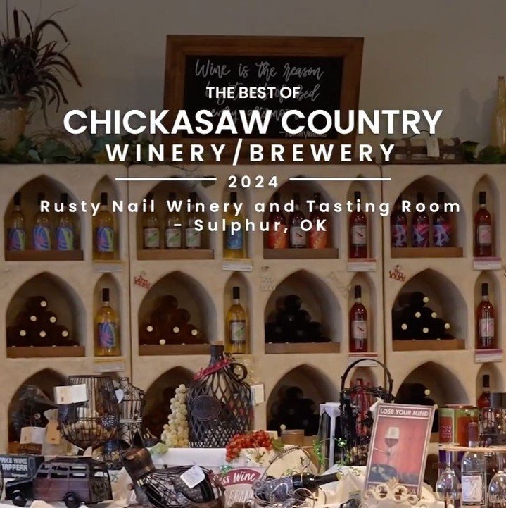 We're thrilled to share that for the second year in a row, Rusty Nail Winery was voted @chickasawcountry's Best Winery/Brewery! Thank you for your ongoing support of our family-owned winery. 😍🍷