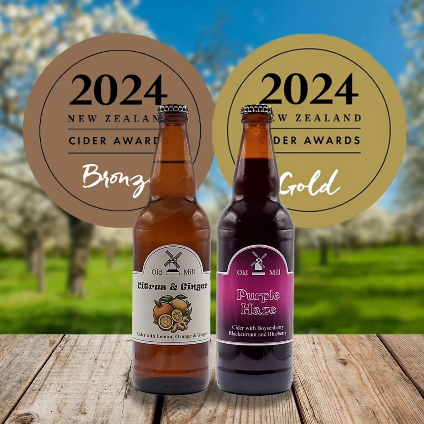 2024 NZ Cider festival award winners
Purple Haze won Gold 🏆 
Citrus and Ginger won Bronze 🏆 
We are very proud of both of our submissions amoungst such stiff competition!
#cider #ciderfestival #oldmillcider #thatshowilikeit
#awards #nelson #newzeal