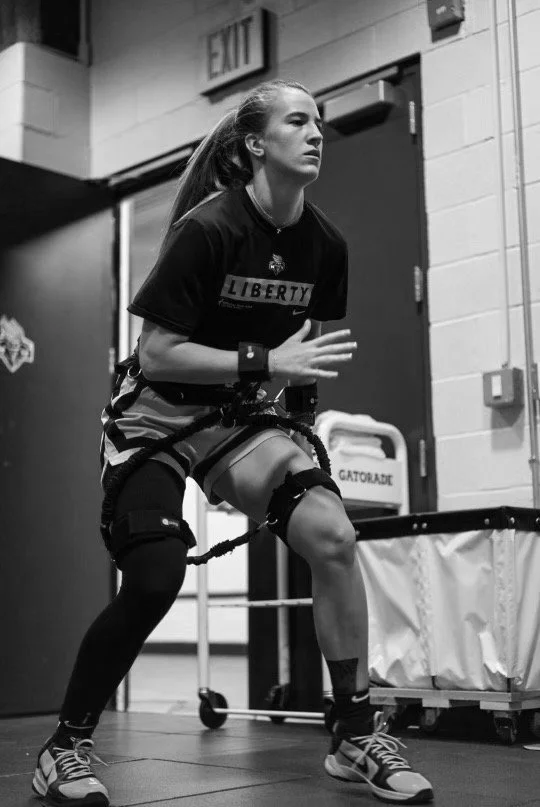 Sabrina Ionescu training with Q-Bands