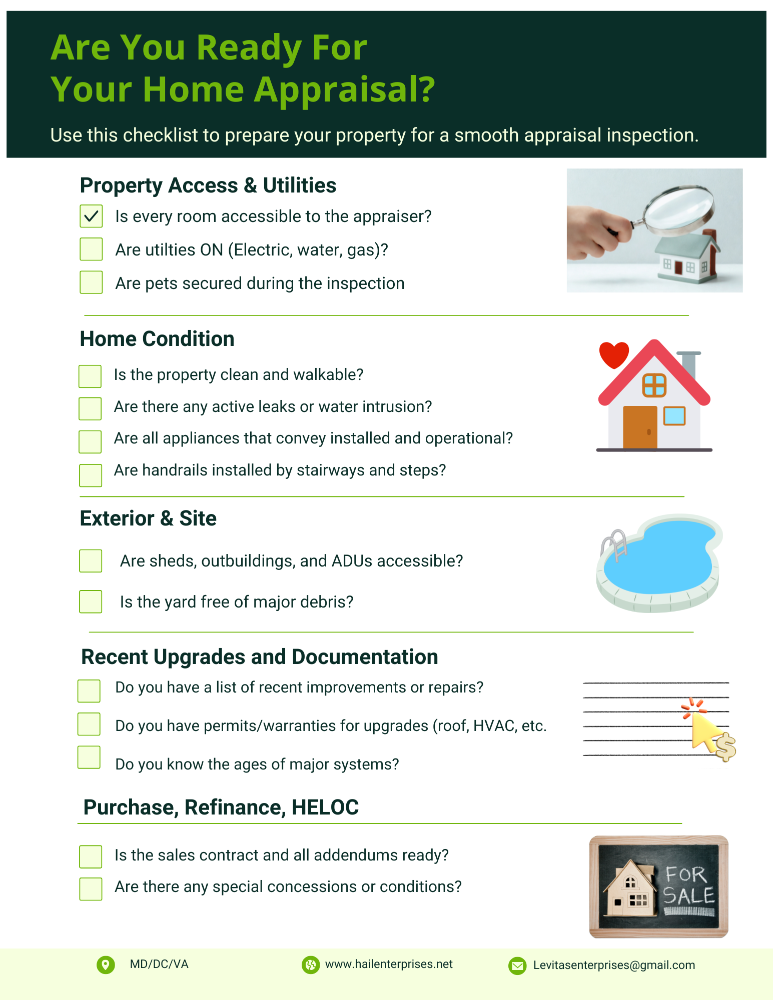 Appraisal Inspection Checklist — HAIL Enterprises