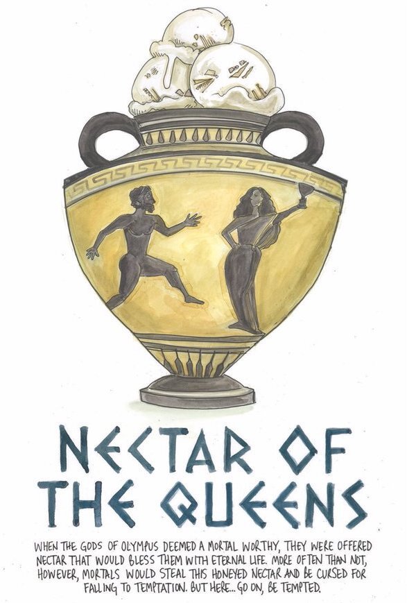 This poster was created for the Astoria shop-specific flavor featuring authentic Greek pastry from local Artopolis Bakery.