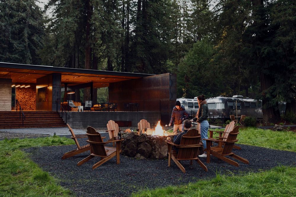 Airstream Hotel Chain Raises 115, Glamping Fire Pit