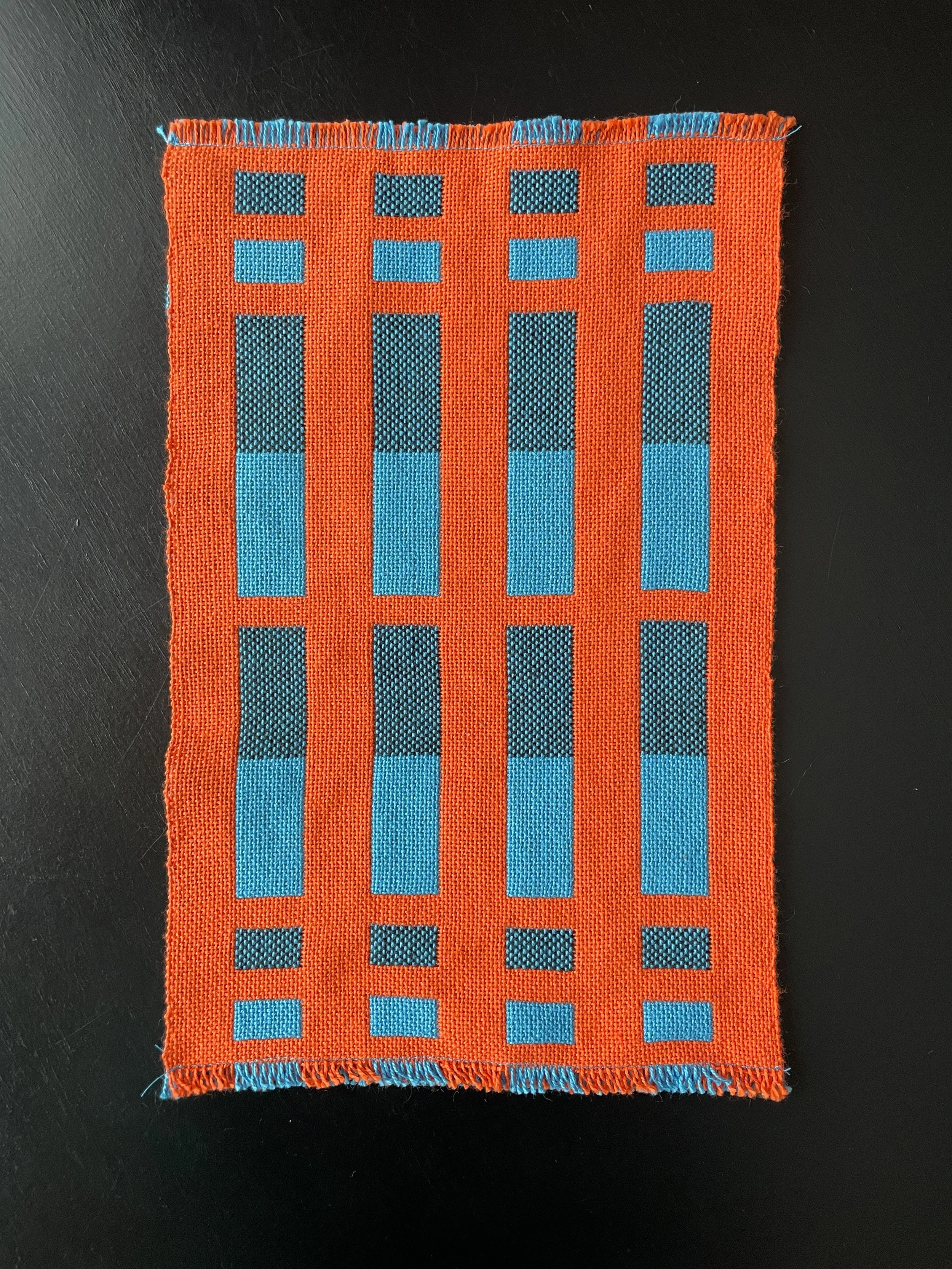 Reverse Windowpane Double Weave Textile Runner