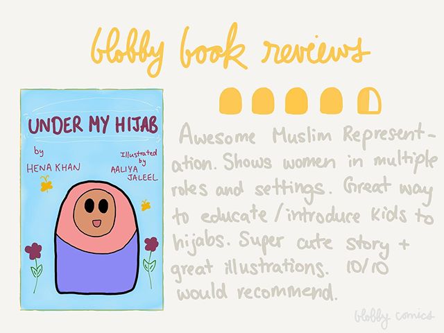Under My Hijab by @henakhanbooks 
Rating: 4.5/5

This book is a children's book and is totally not meant for me but I still loved it. The story is adorable and the illustrations are beautiful. It's the only book of its kind so far that I've seen and 