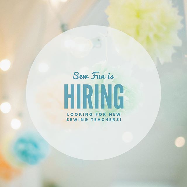 If anyone has a mom/sister/aunt/friend/etc. who loves to sew and wants to share that passion, we&rsquo;re looking for part time teachers! Send me a message or email if you are interested or know someone who would be! Sewfunva@gmail.com  #sewing #sewf