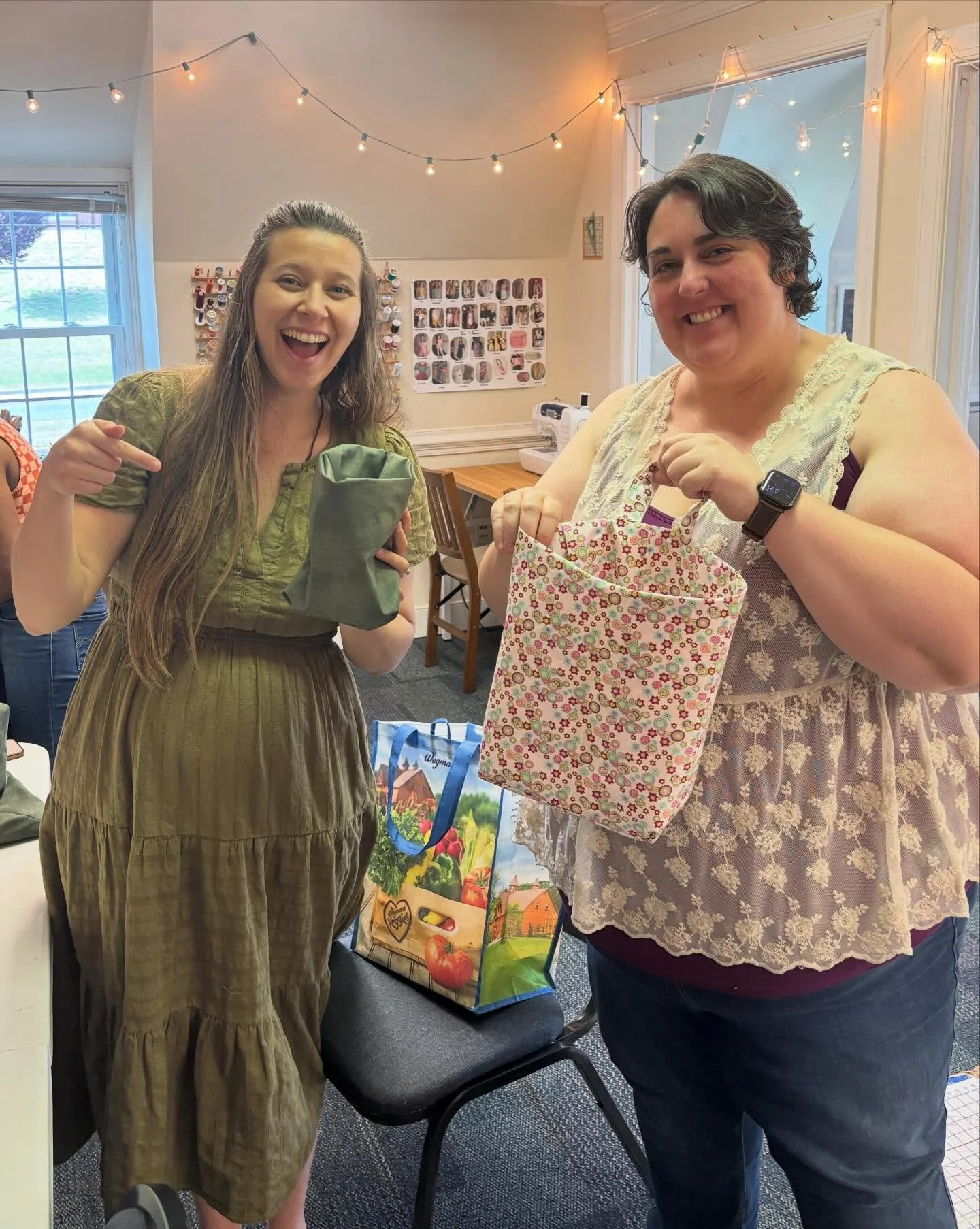 Great work from our Saturday class! The Sewfun storage pod pattern is a great beginner project and practices working with interfacing and box corners.