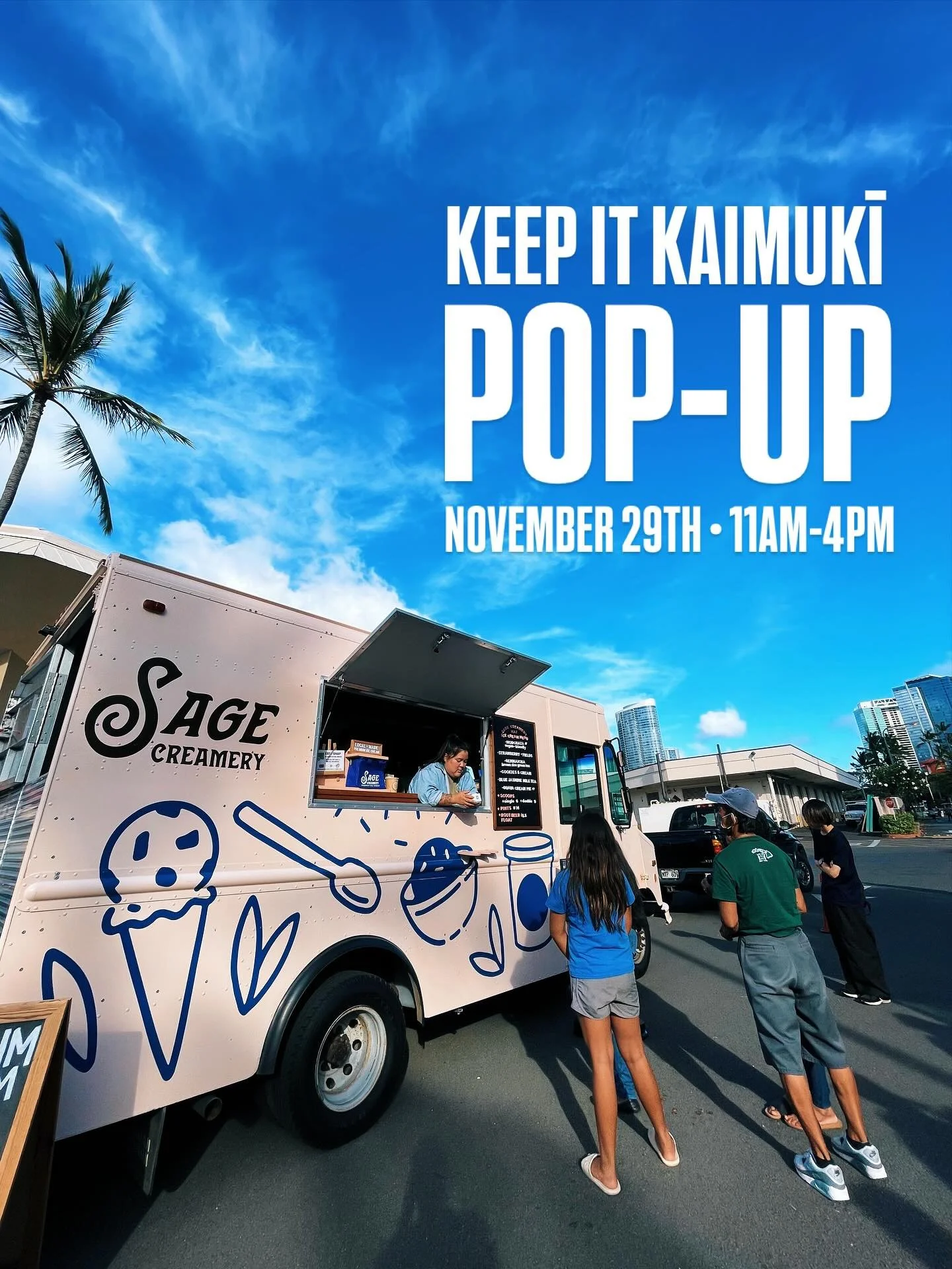 ✨🎁 KEEP IT KAIMUKĪ POP-UP! &mdash;we&rsquo;ll be parked right in front of our friends @deathbyscrapbooking &amp; next to @smallkinegift! 🍨 swing by for some scoops and affogatos while you shop small and support local in Kaimukī 🛍️ big mahalo to St