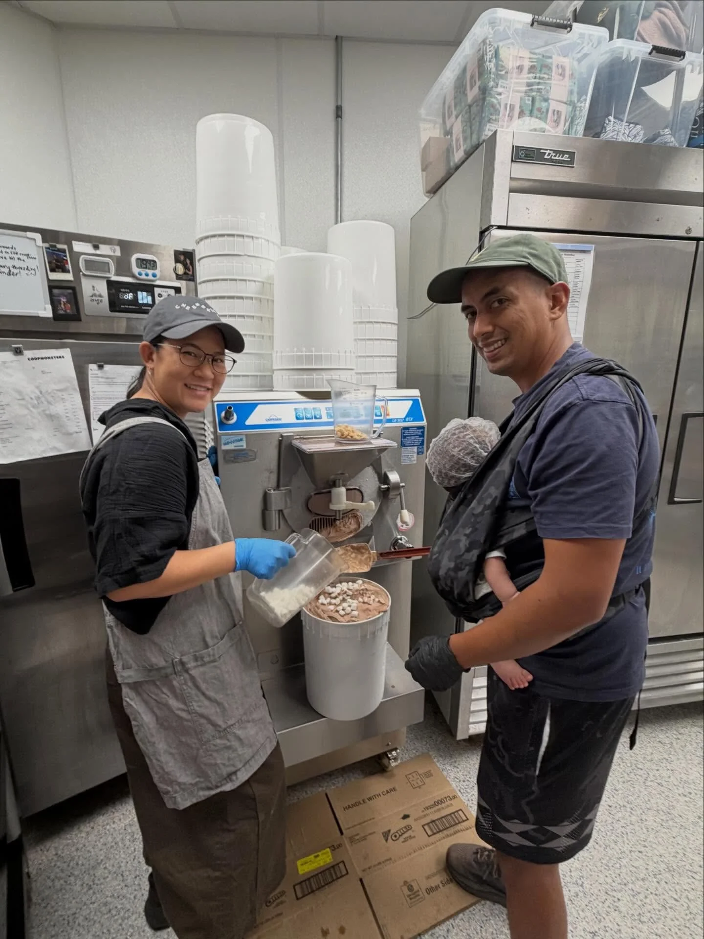 Running our small &ldquo;growing&rdquo; family business looks a little different lately ~ but we wouldn&rsquo;t change it for the world ✨

Bay came in to make a few extra batches before the weekend&mdash;and may have some crumble left in his hair aft