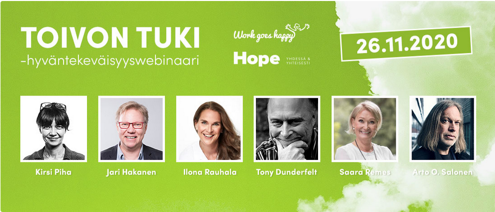 Euforian Oy on mukana 26.11.2020 Toivon tuki -hyväntekeväisyys-webinaarissa