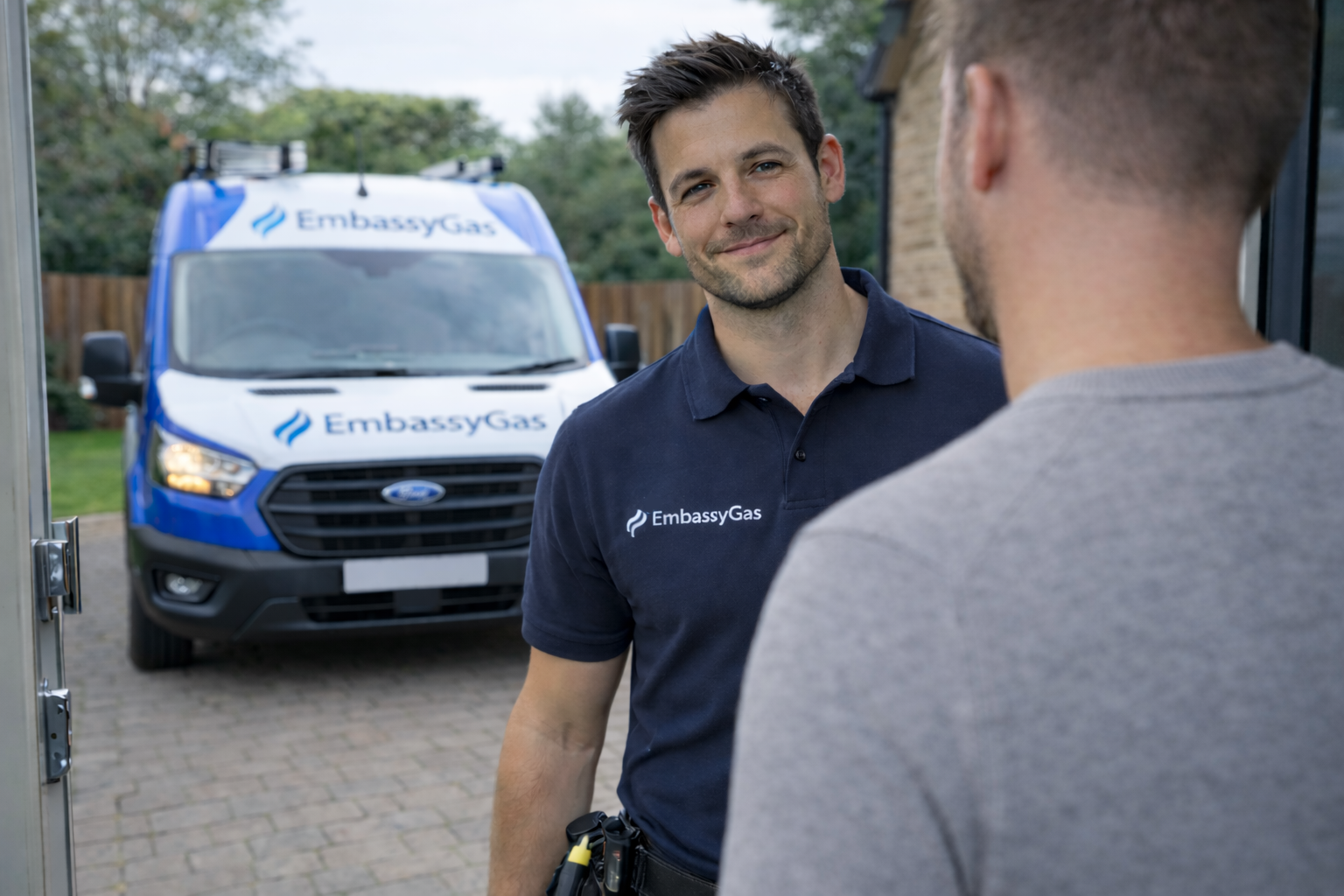 Engineer arriving at home